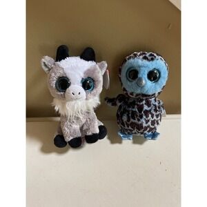 Ty Beanie Boos Gaby the Goat And Yago The Owl Set 2 New with Tags 6 in Plush
